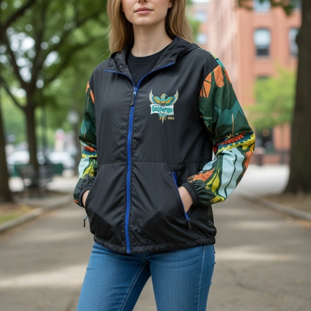 Black and Multicolor Women's Jacket - Picture 2 of 6